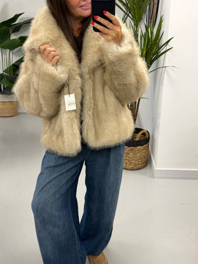 The Reversible PU/Faux Fur Jacket - Chocolate /Cream