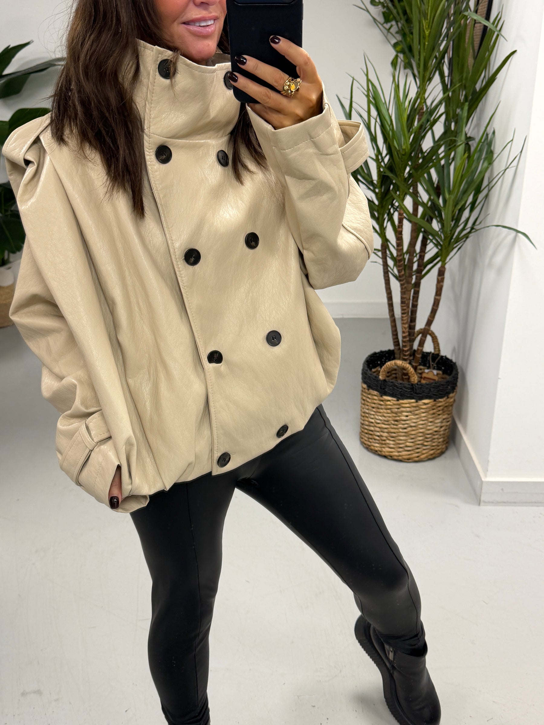 The Braxton PU Jacket - Cream (Size 10-16) PRE ORDER