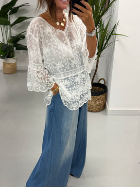 Seville Lace Tunic - White