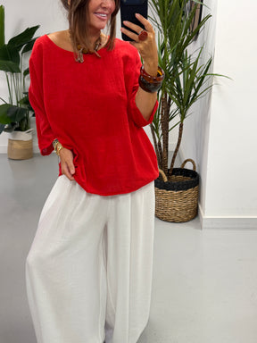 Basic Cotton Top - Red