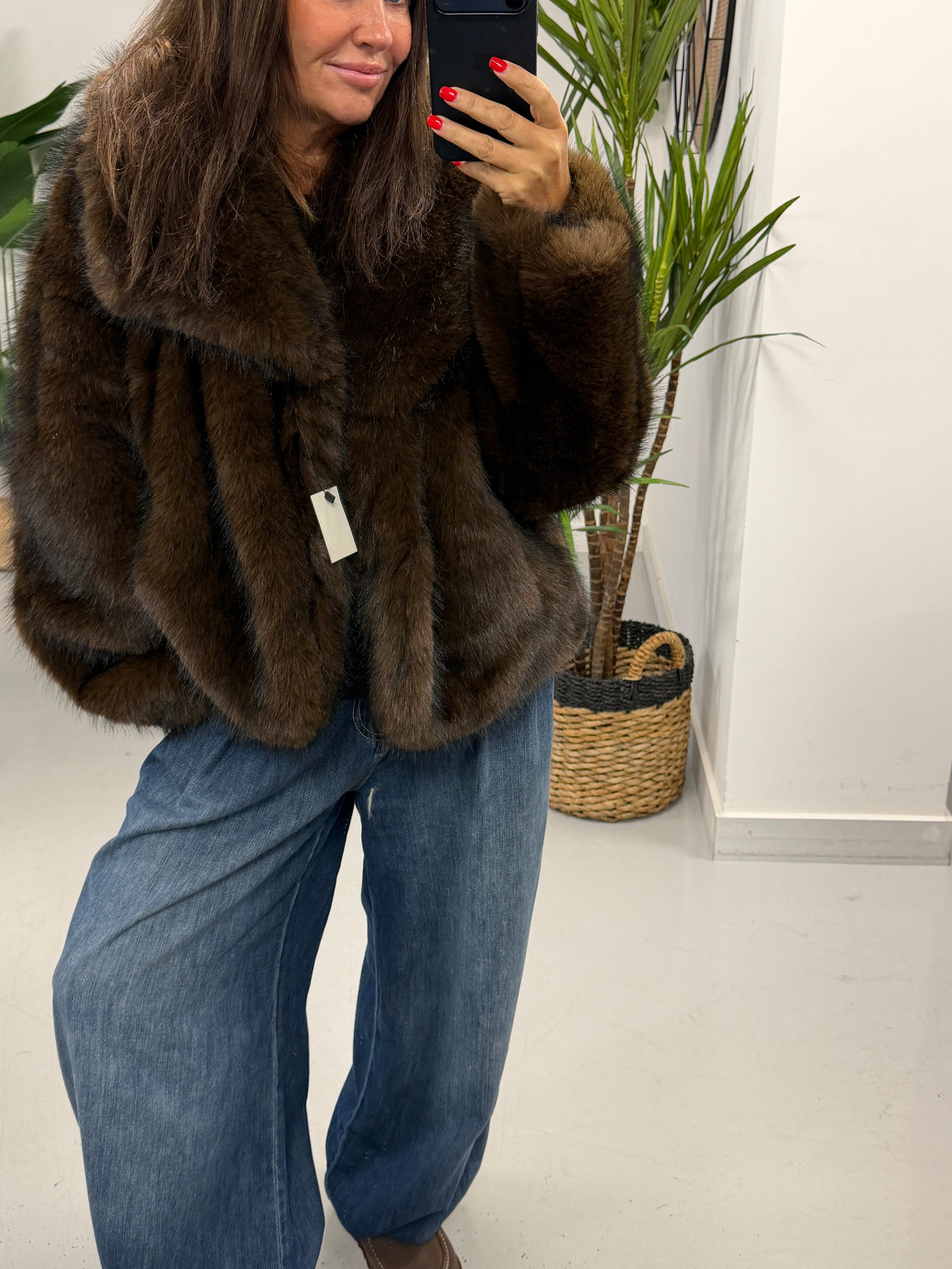 The Reversible PU/Faux Fur Jacket - Chocolate/Black