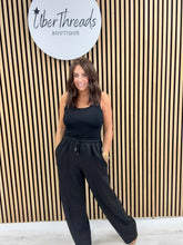 Wide Leg Seam Jogger (STD) Black