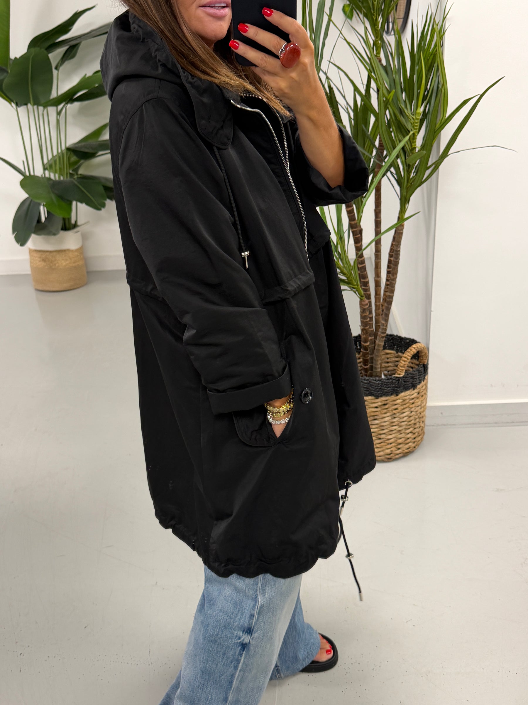 Fly Toggle Back Jacket - Black