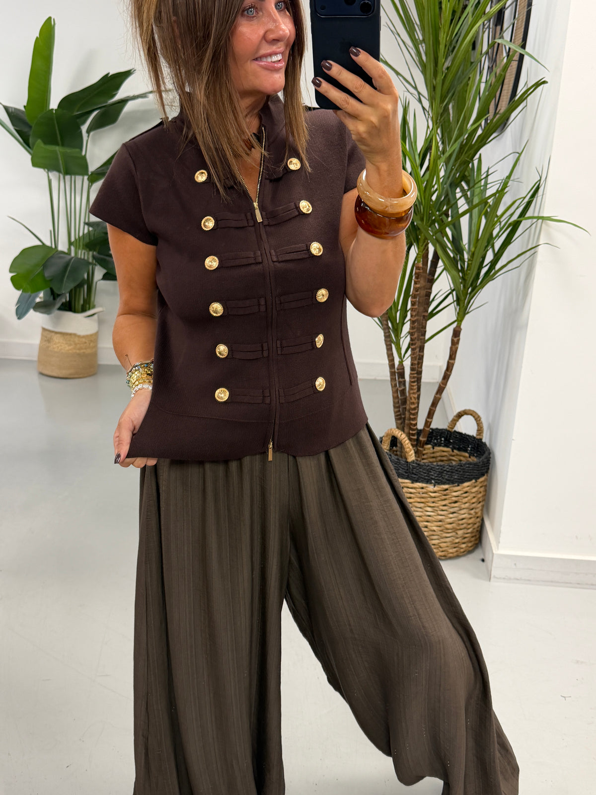 The Balloon Tie Cuff Trousers - Chocolate