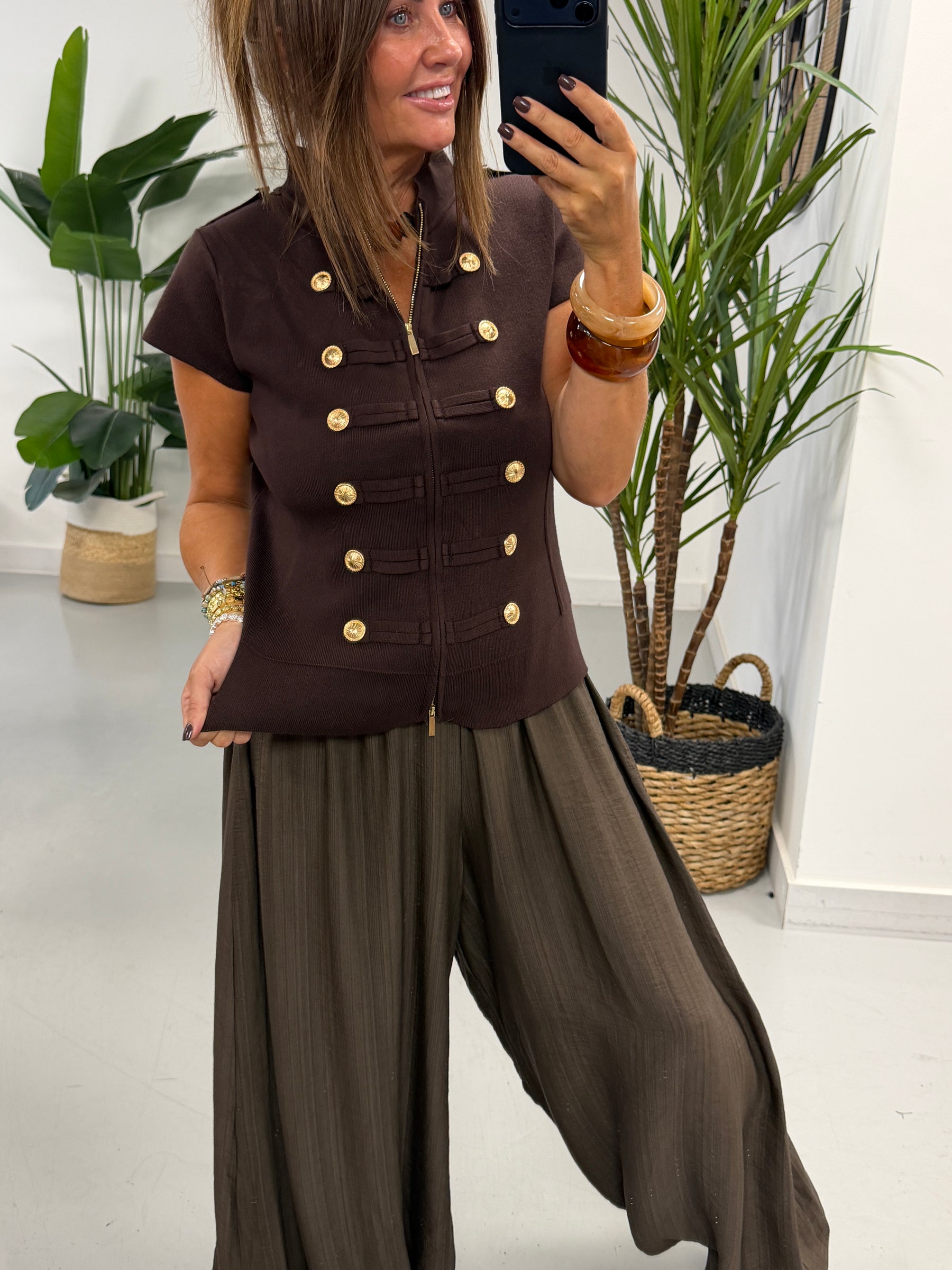 The Balloon Tie Cuff Trousers - Chocolate