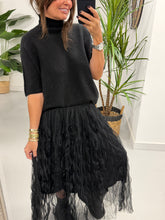 The Liberty Twisty Tulle Skirt - Black (Size 10-18)