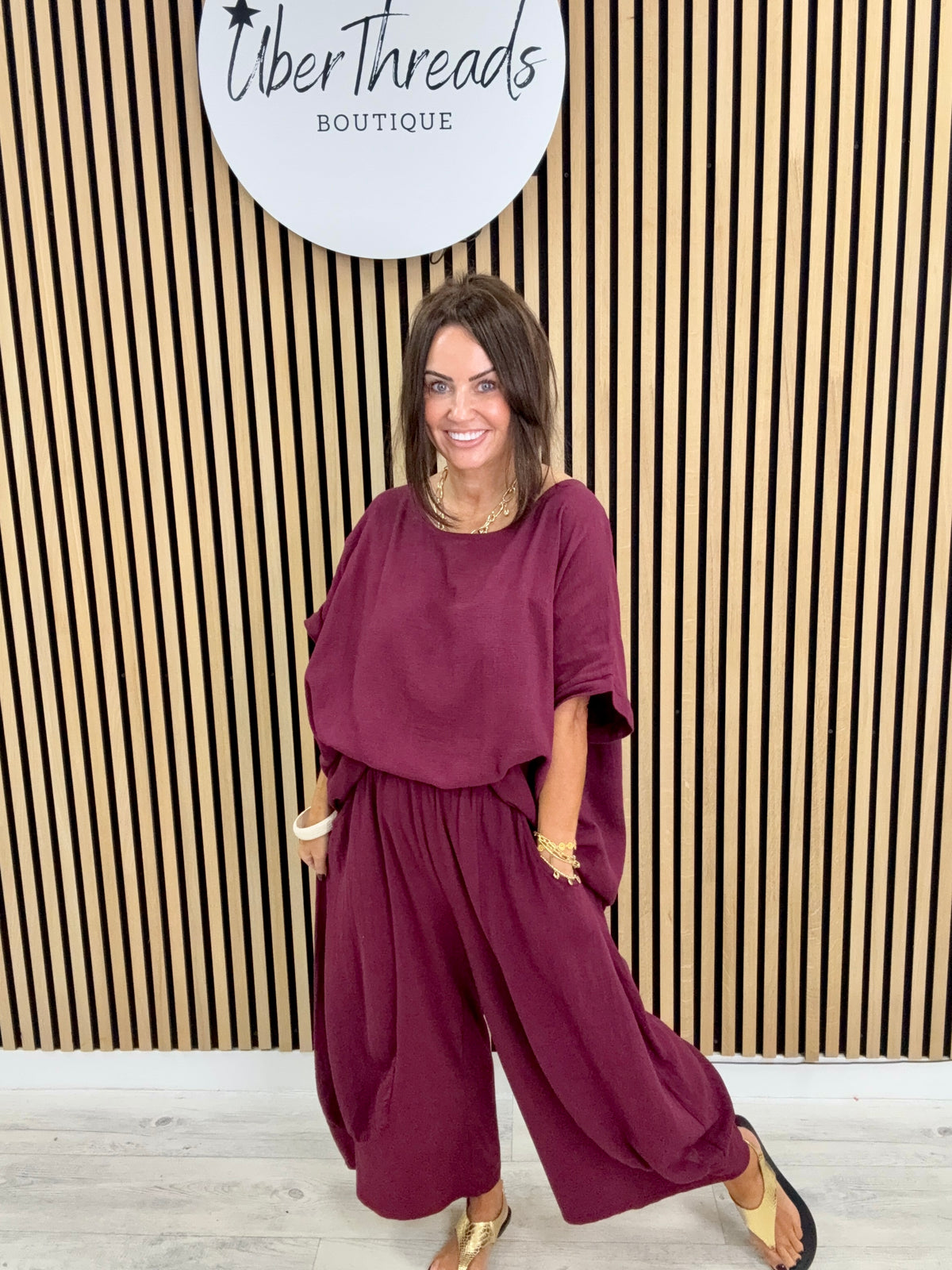 Sahara Cropped Pants - Mulberry