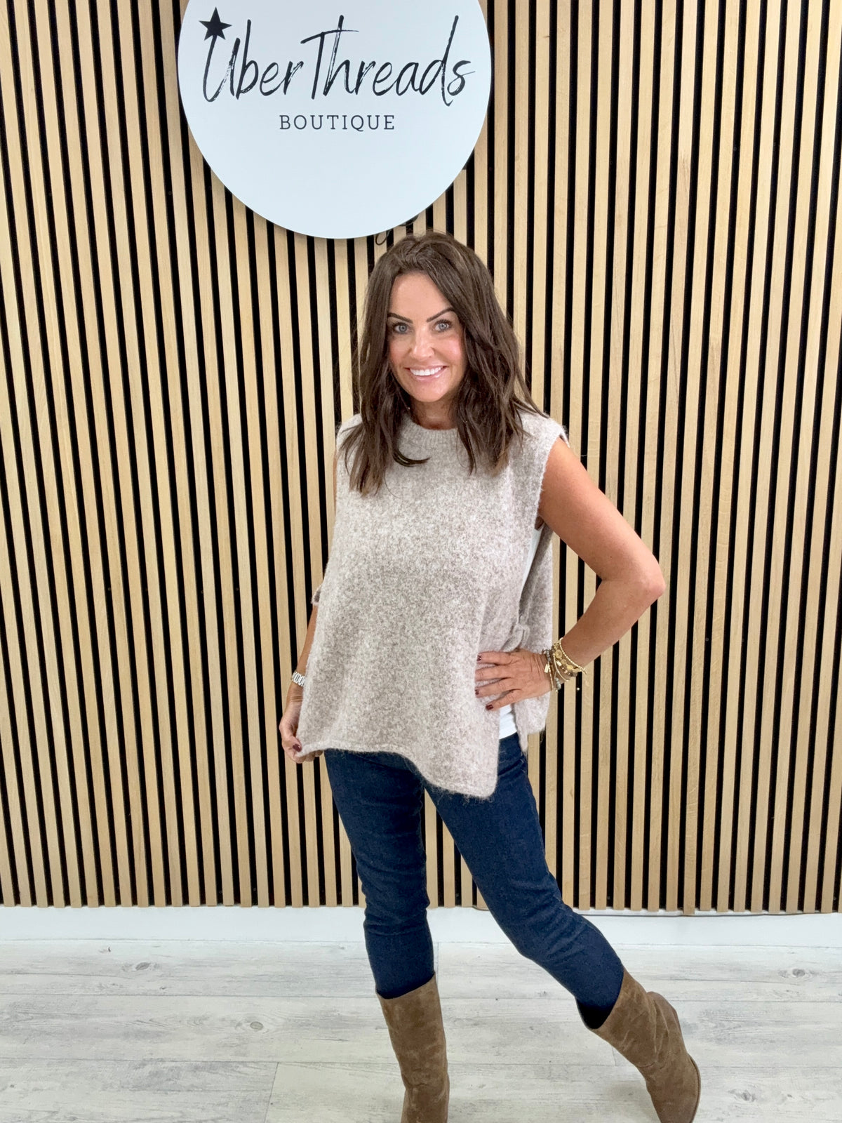 Side Tie Tank - Oatmeal