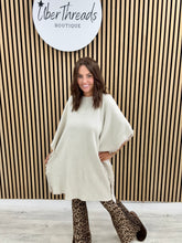 The Frayed Button Poncho - Cream