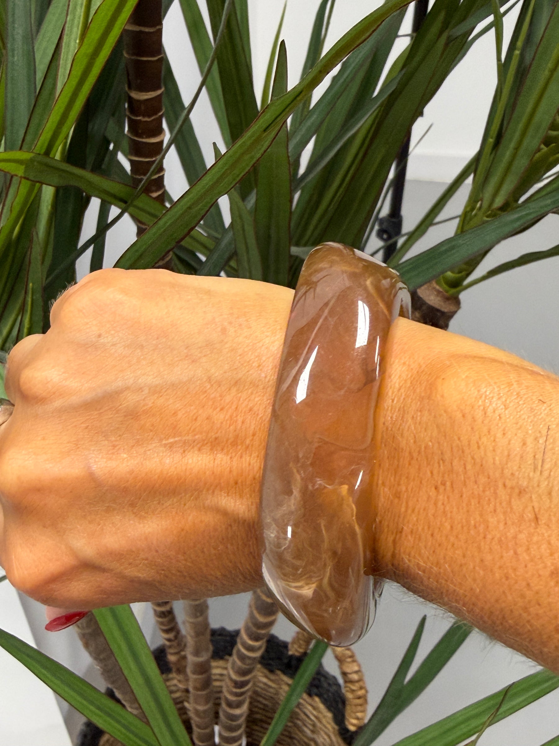 Misshaped Resin Light Chocolate Bangle