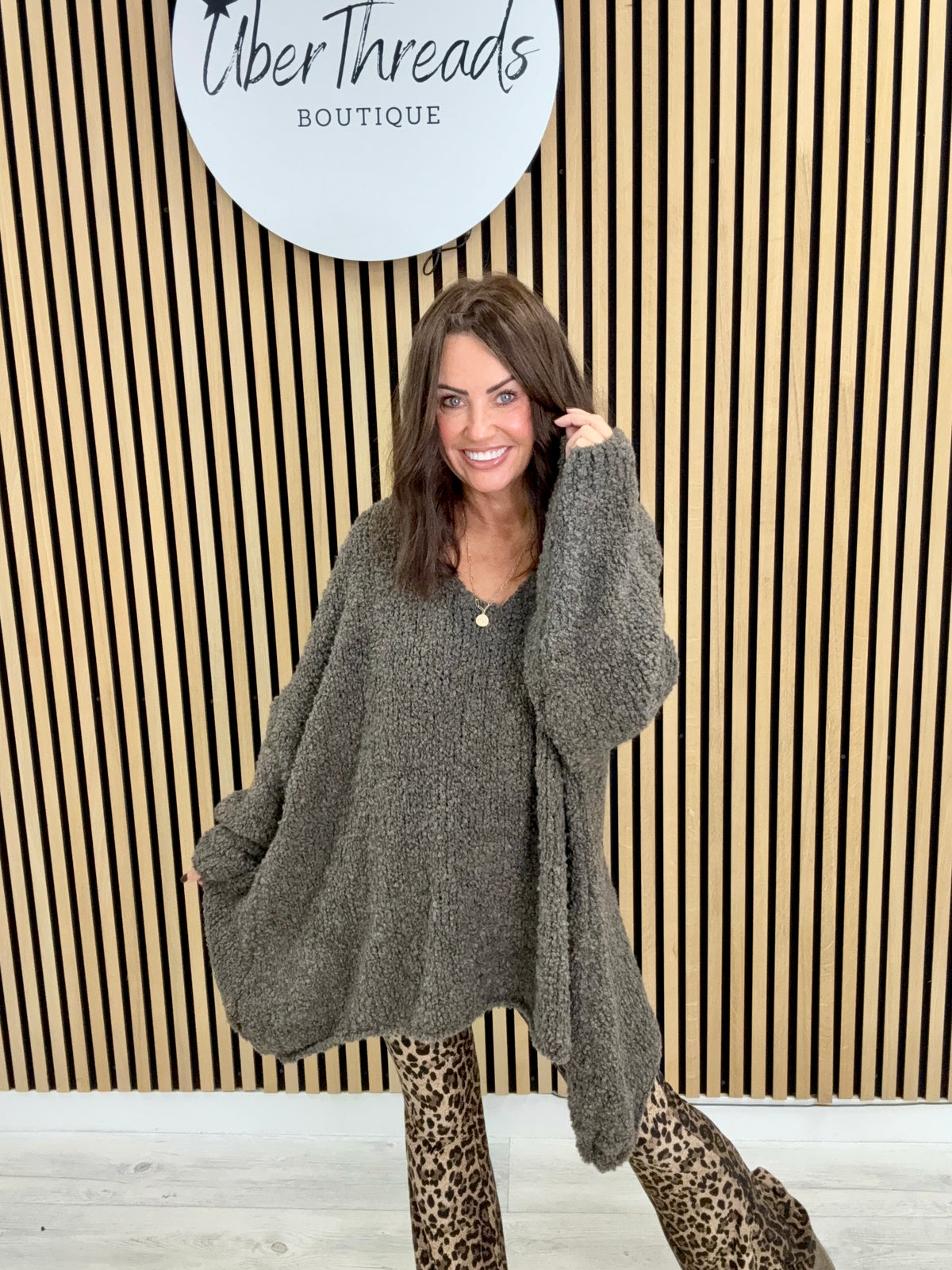 Popcorn Grunge Knit - Pebble