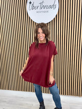 The Knitted Button Back Tank - Mulberry