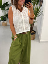 Embroidered Button Up Waistcoat - White