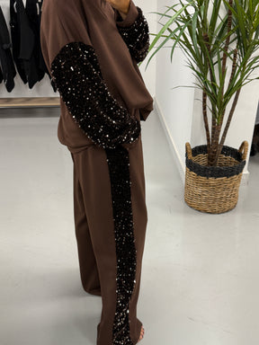 The Scuba Sequin Two Piece - Chocolate