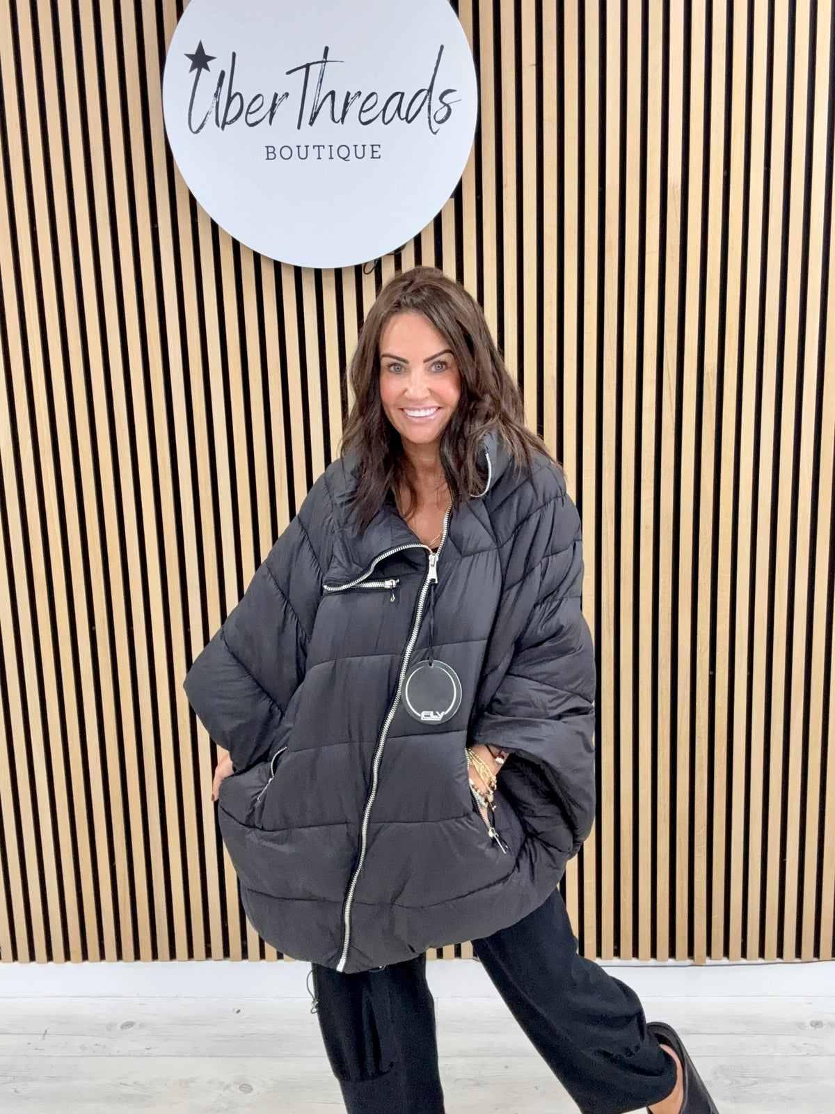 Fly Cape Coat  - Black (sized)