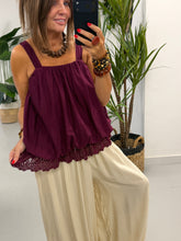 Mesh Button Cardigan - Wine
