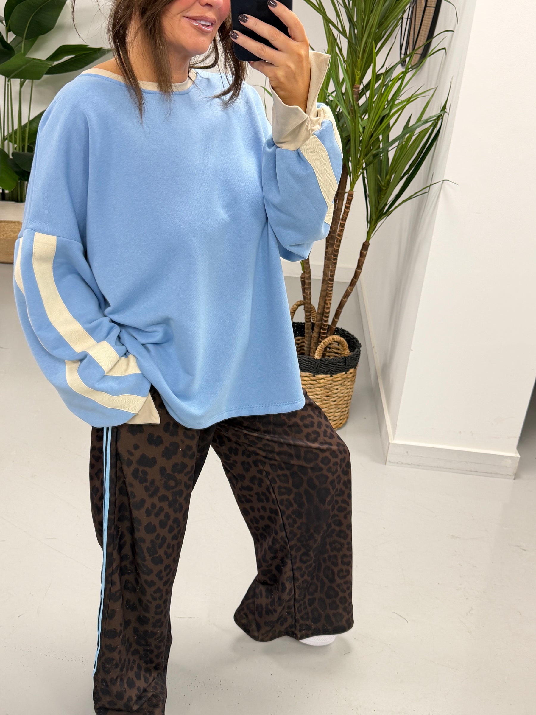 Split Cuff Jersey - Baby Blue