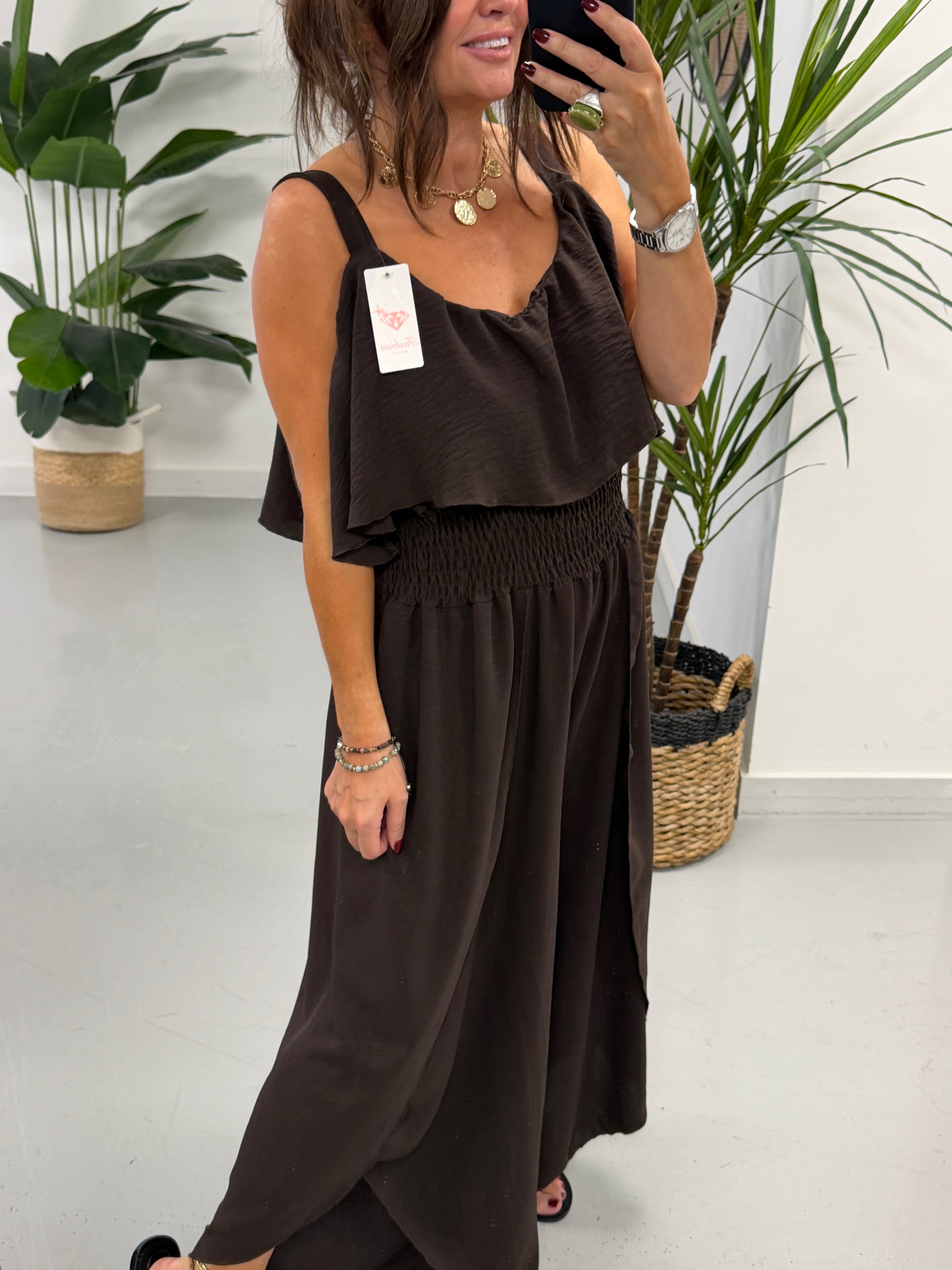 PRE ORDER Luna Jumpsuit -Chocolate
