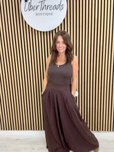 Jersey Wide Leg Palazzo - Chocolate