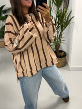 Sunset Stripe  “Life Isn’t Perfect” Sweater - Taupe/Chocolate (Size 12-18)