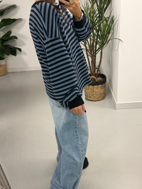 The Weekend Chill Cuff Stripe - Light/Dark Blue  (Special Buy No Return) Size 10 - 14