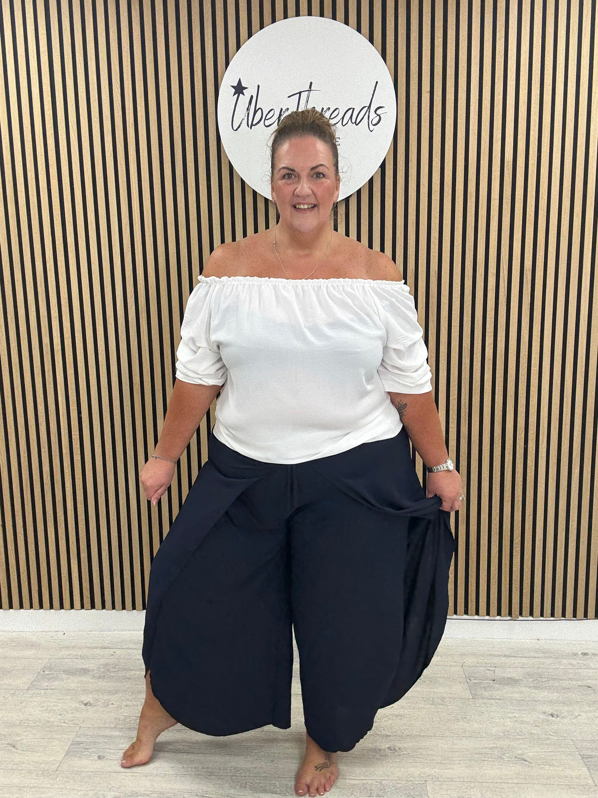 The Split Leg Palazzo - Classic Navy