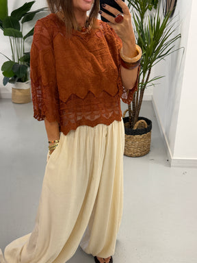Seville Lace Top - Rust