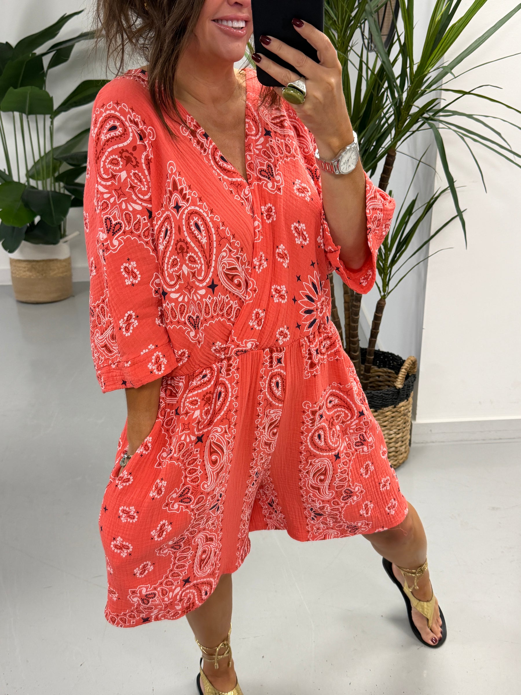 The Bandana Valencia Playsuit - Coral