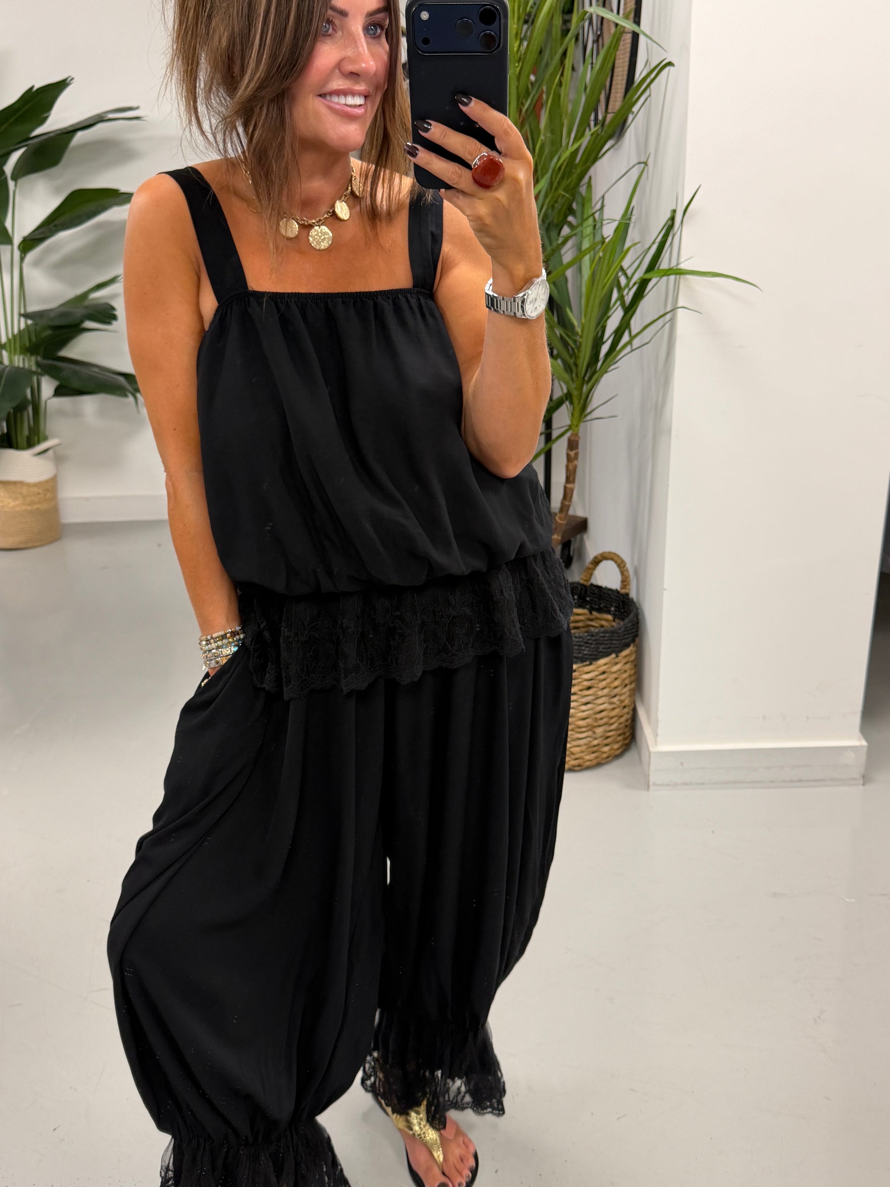 Boho Belle Bubble Top - Black