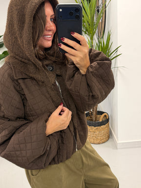 Ladies Button Snood - Chocolate