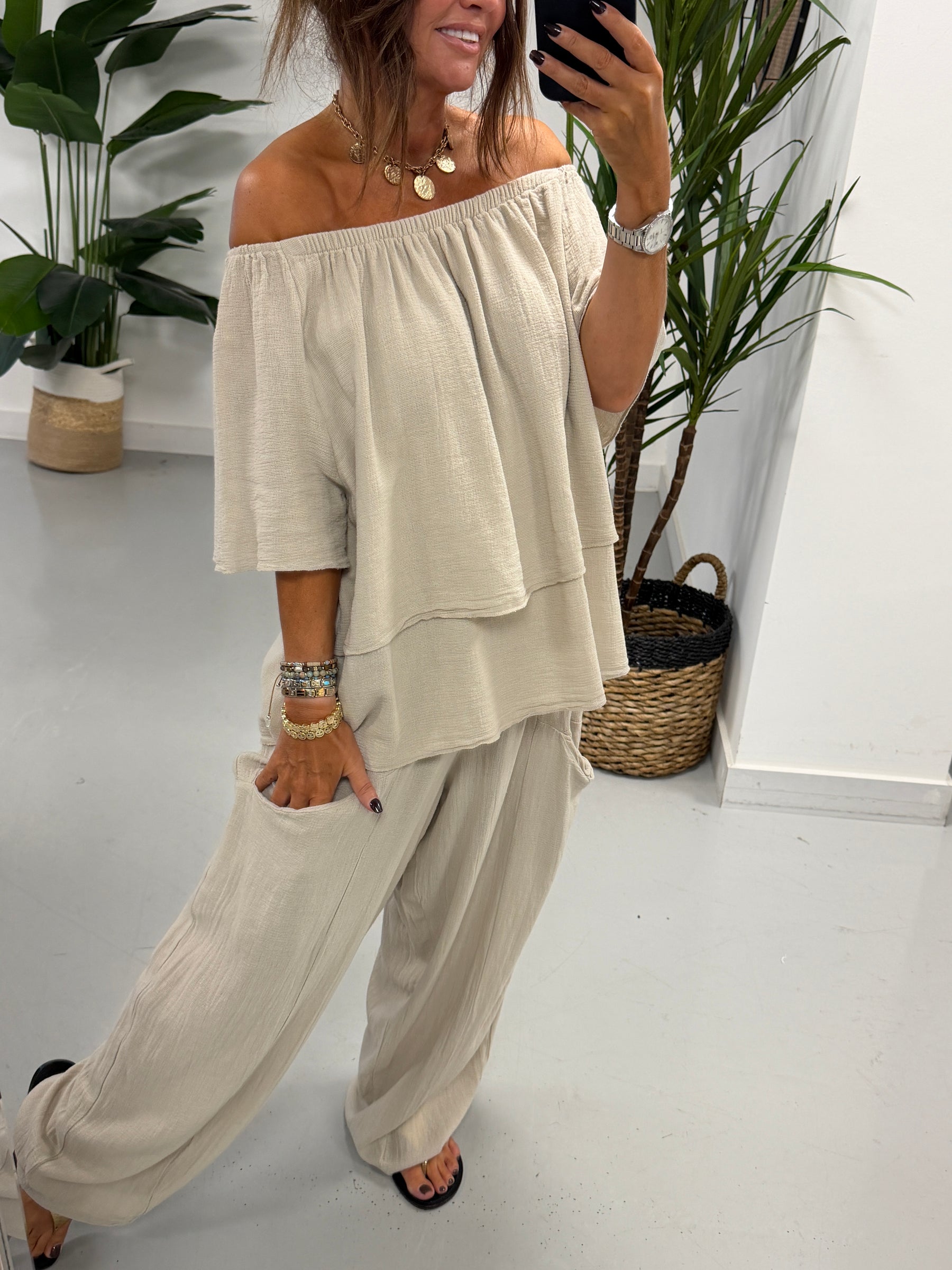 Sahara Barrel Pants - Stone