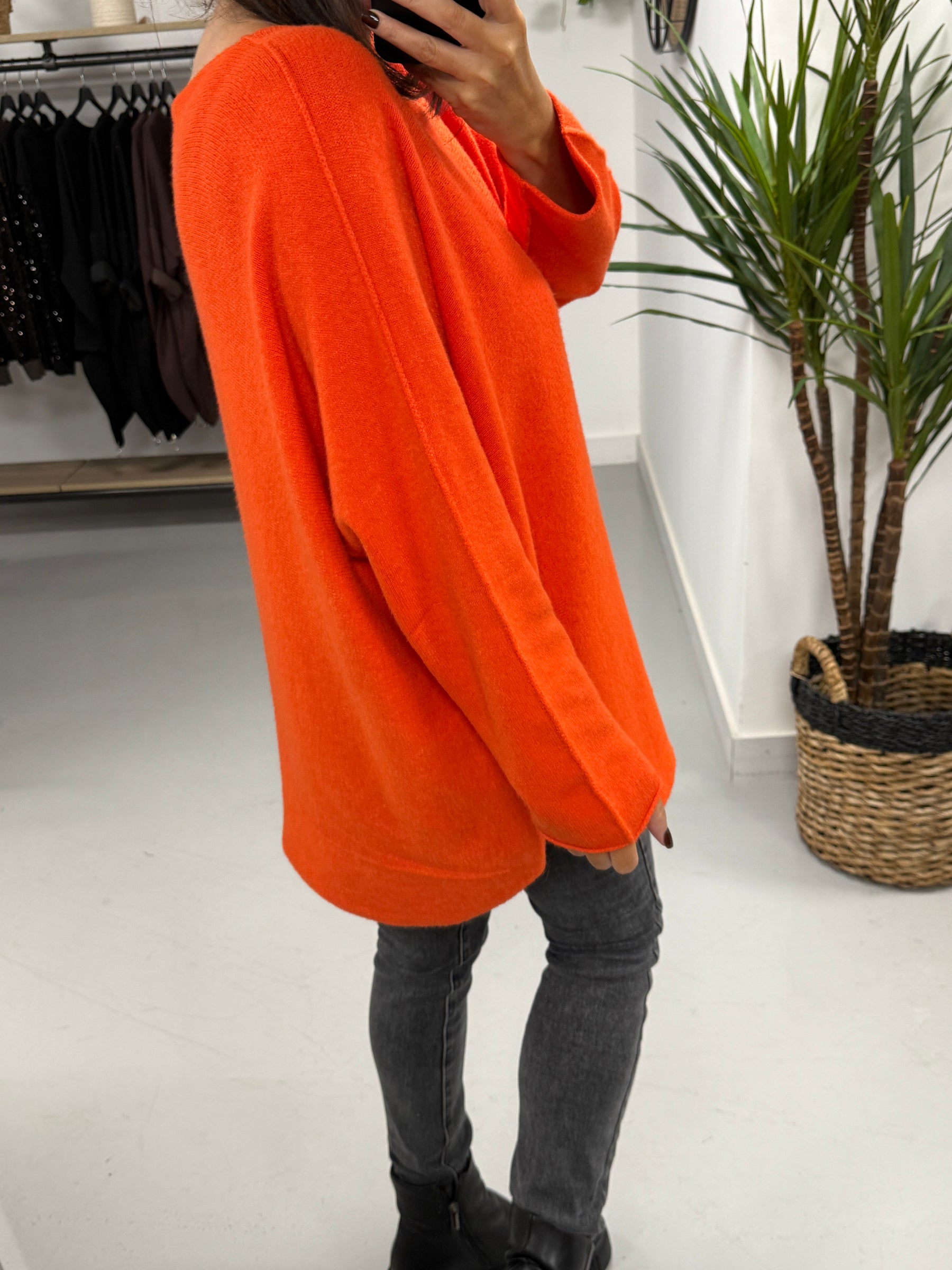 The Chelsea Round Neck Knit - Orange