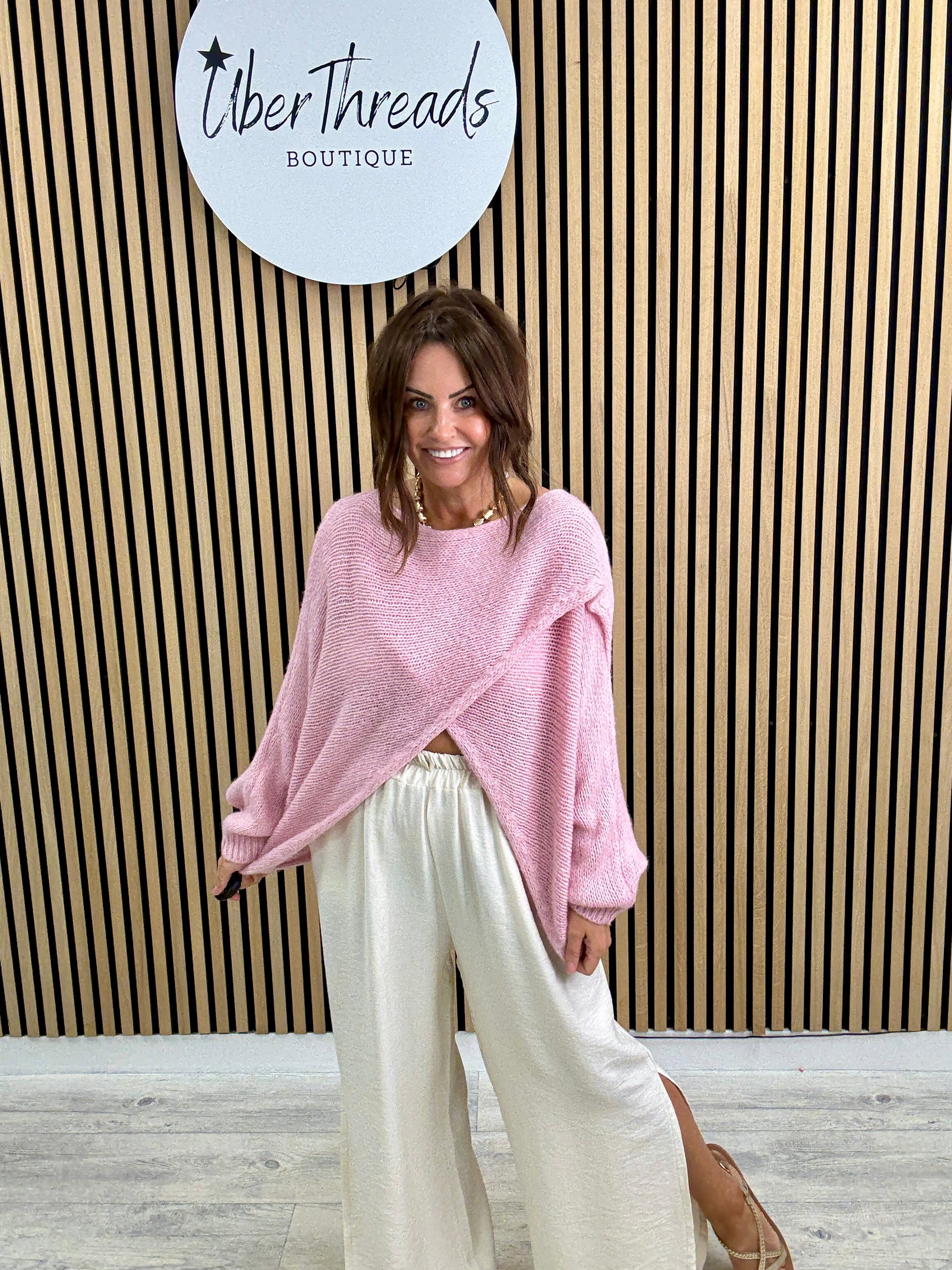 Thats A Wrap Cosy Knit - Baby Pink