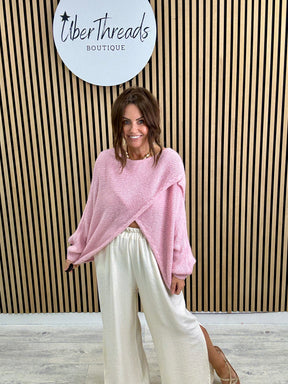 Thats A Wrap Cosy Knit - Baby Pink