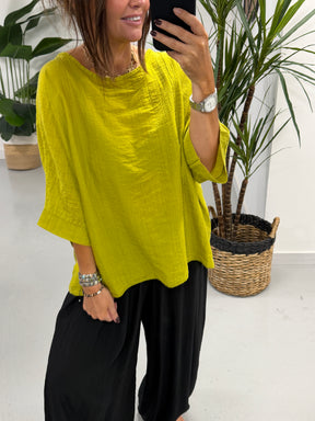 The Crinkle Boxy Tunic - Pistachio