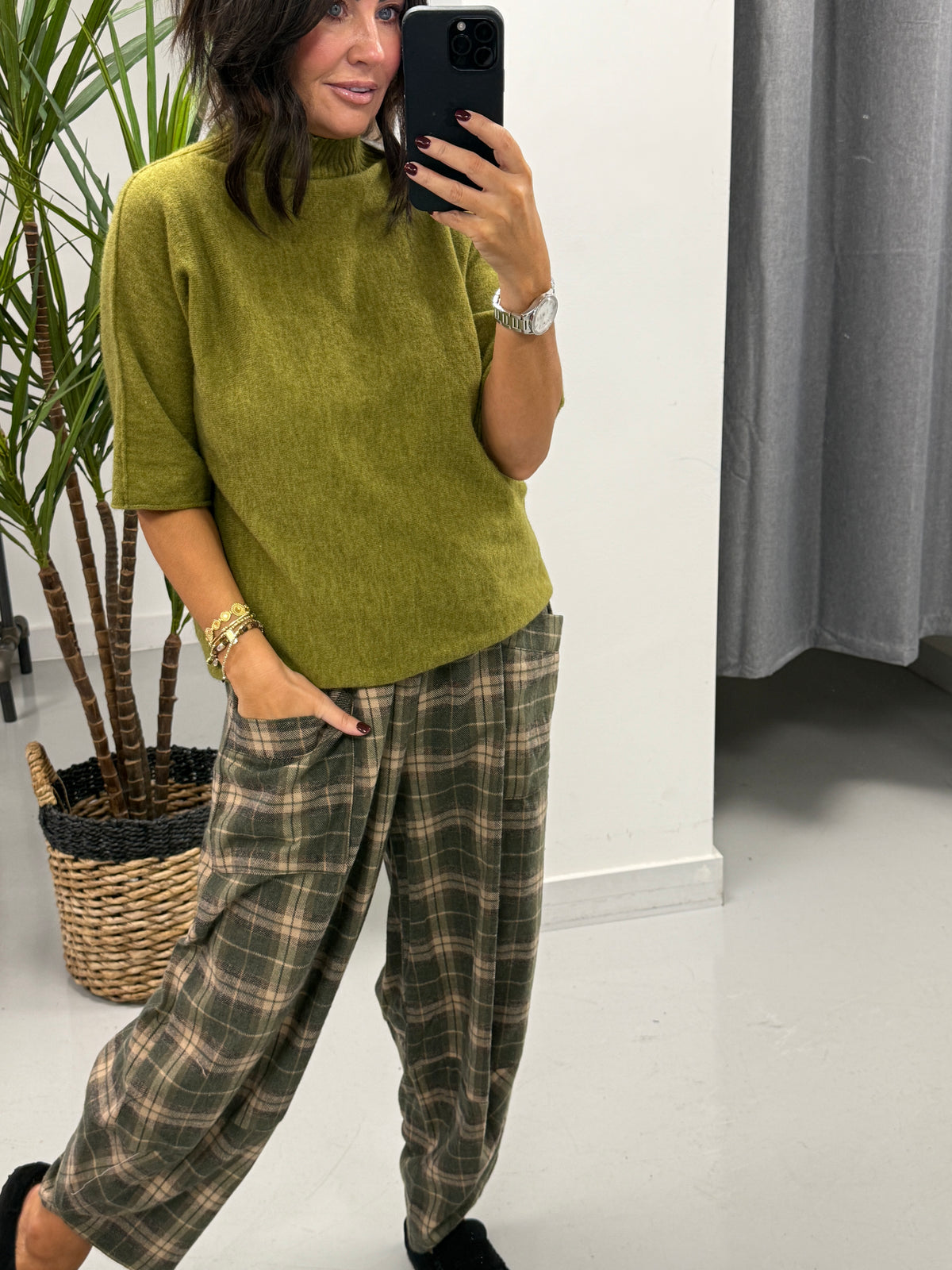 Aspen Crop Sleeve Knit - Pistachio