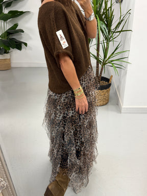The Seattle Scattered Tulle Skirt - Light Animal (Size 10-18)