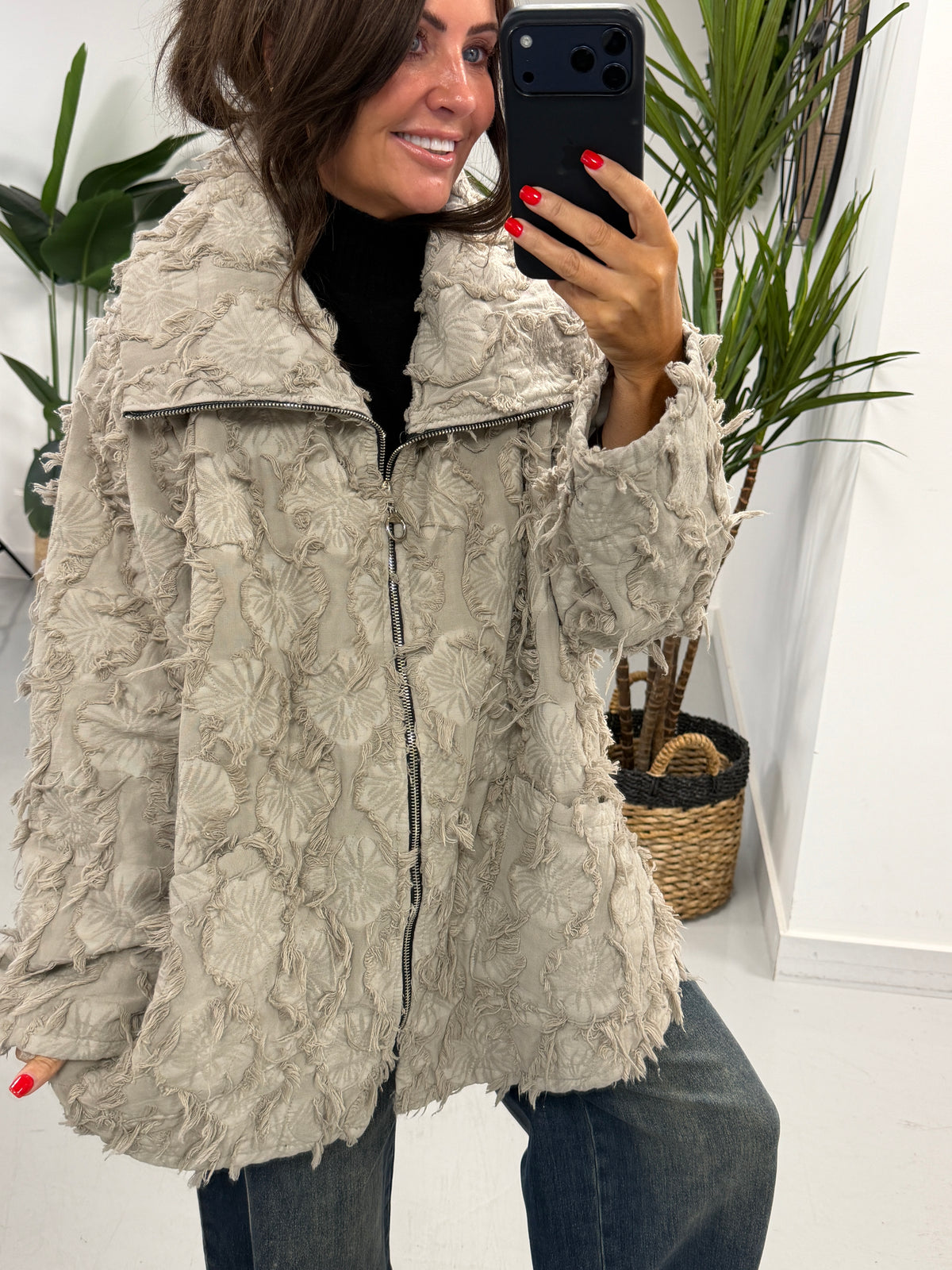 Shelby Shaggy Jacket - Stone