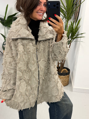 Shelby Shaggy Jacket - Stone