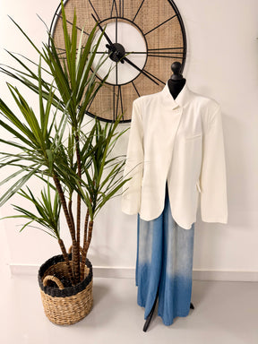 Funnel Neck Blazer - Winter White