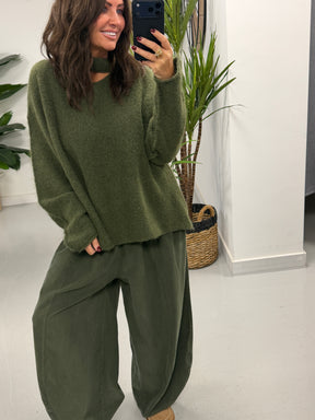 Slash Neck Knit  - Khaki (Size 10-16)