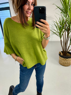 Gracie Crop Sleeve Knit - Pistachio