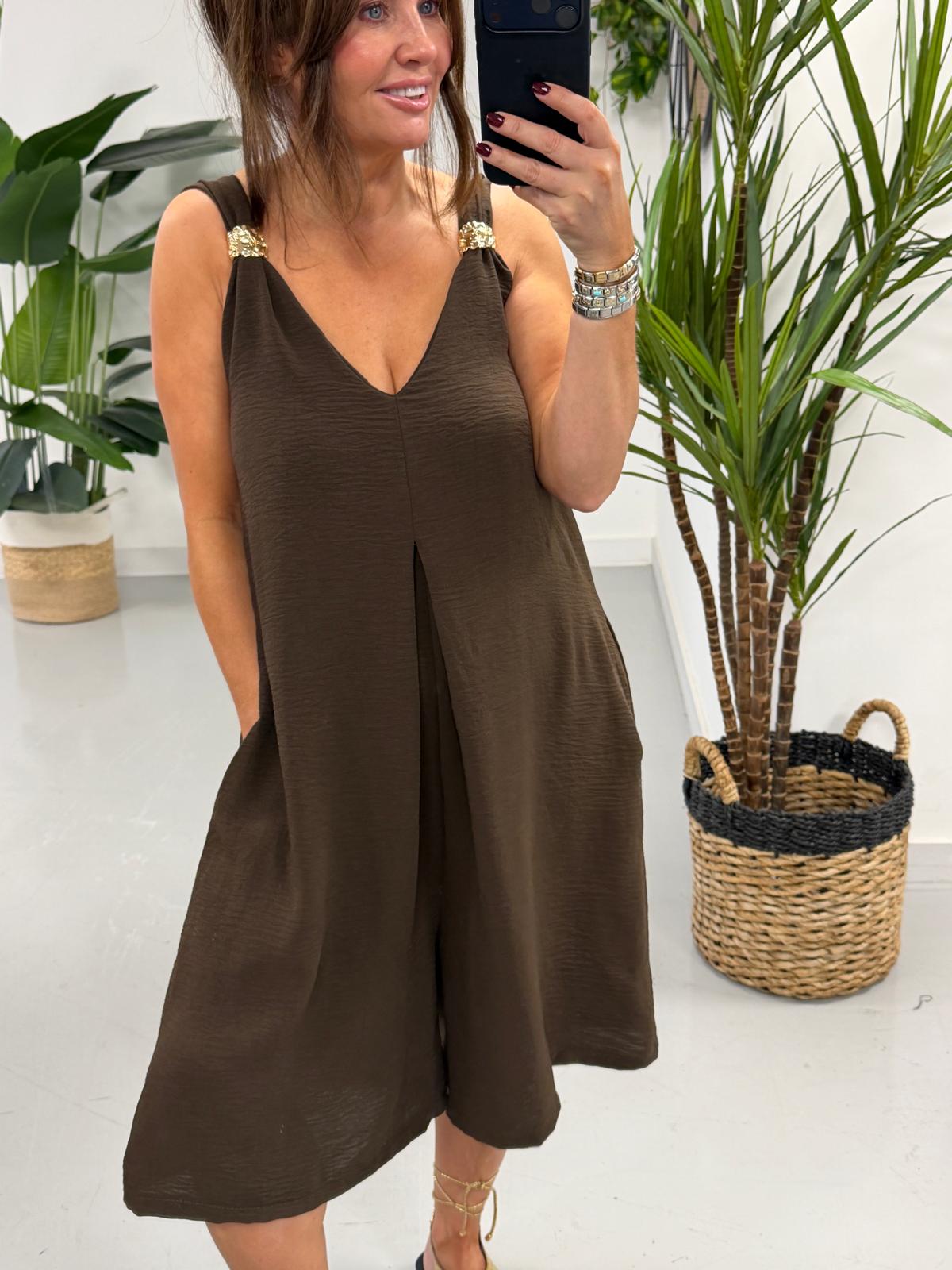 The Florence Playsuit - Chocolate