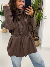 PRE ORDER Faux & Fierce PU Trench Jacket - Chocolate