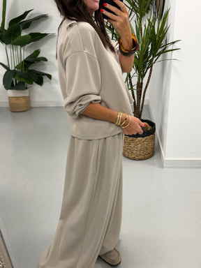 The Soft Touch Military Boxy Sweat - Taupe