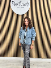 Stretch Flare Leggings (sized) - Grey Animal