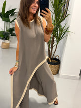 Two Tone Asymmetric Co-ord - Pebble