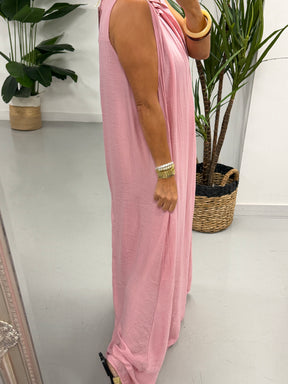 Crinkle Maxi Dress - Pink