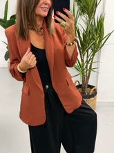 Ruched Sleeve Blazer - Rust (Std sizes)