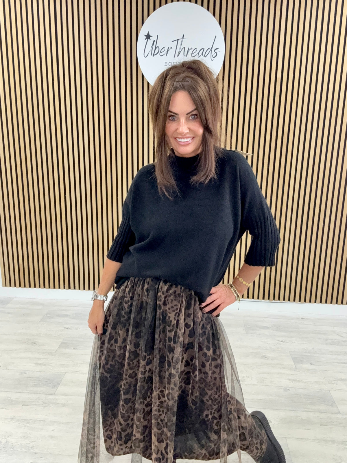 The Bradshaw Tulle Skirt - Black Animal